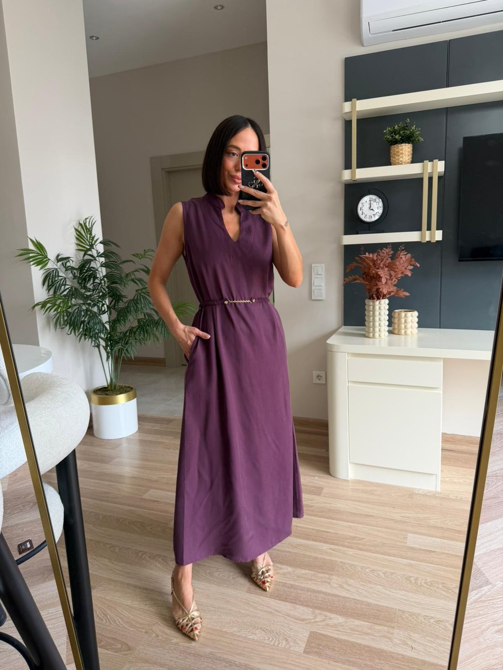 Marka Model Mürdüm Tensel Elbise