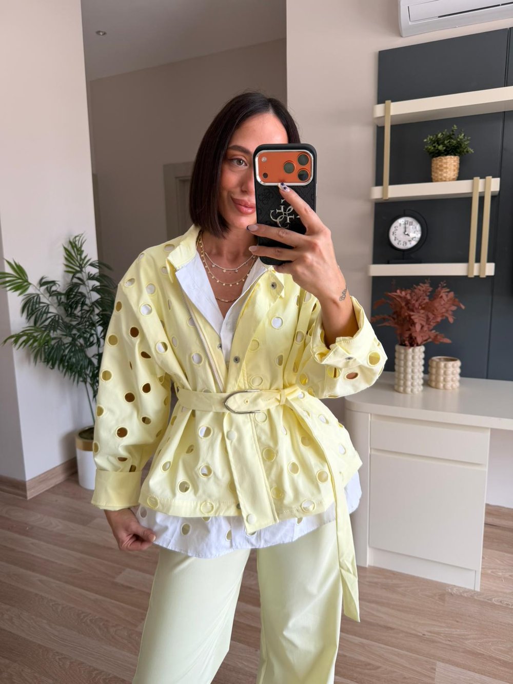 Marka Model Sarı Gömlek Detaylı Takım 