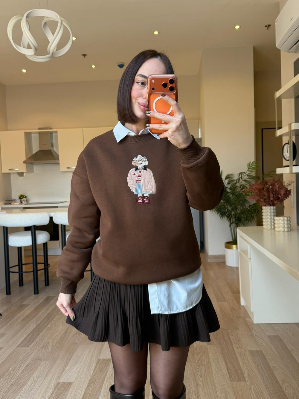 Orj. Marka Kahve Teddy Sweat