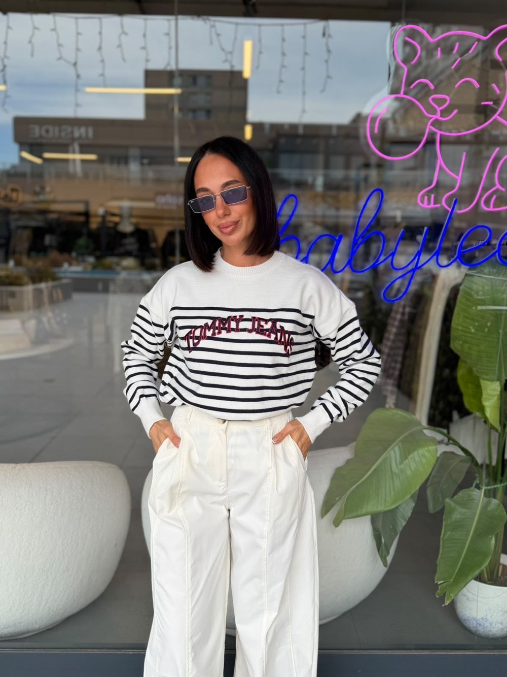 Orj. Marka Beyaz Çizgili Kazak