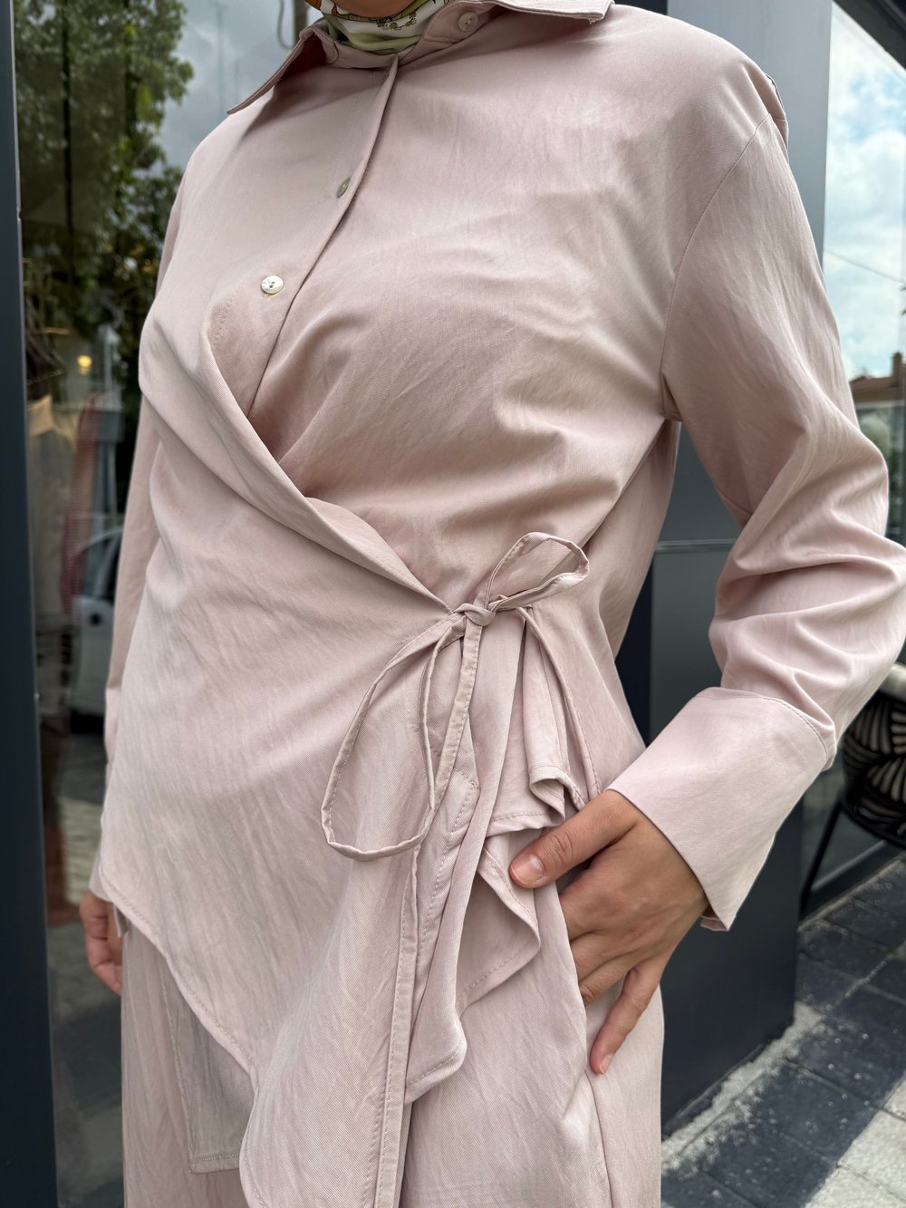 NİCOLE RAYON BAĞLAMA DETAYLI PANTOLUNLU TAKIM