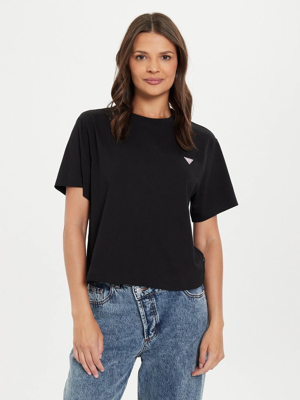 GUESS BOXY KADIN T-SHIRT W4YI05K8HM0-JBLK