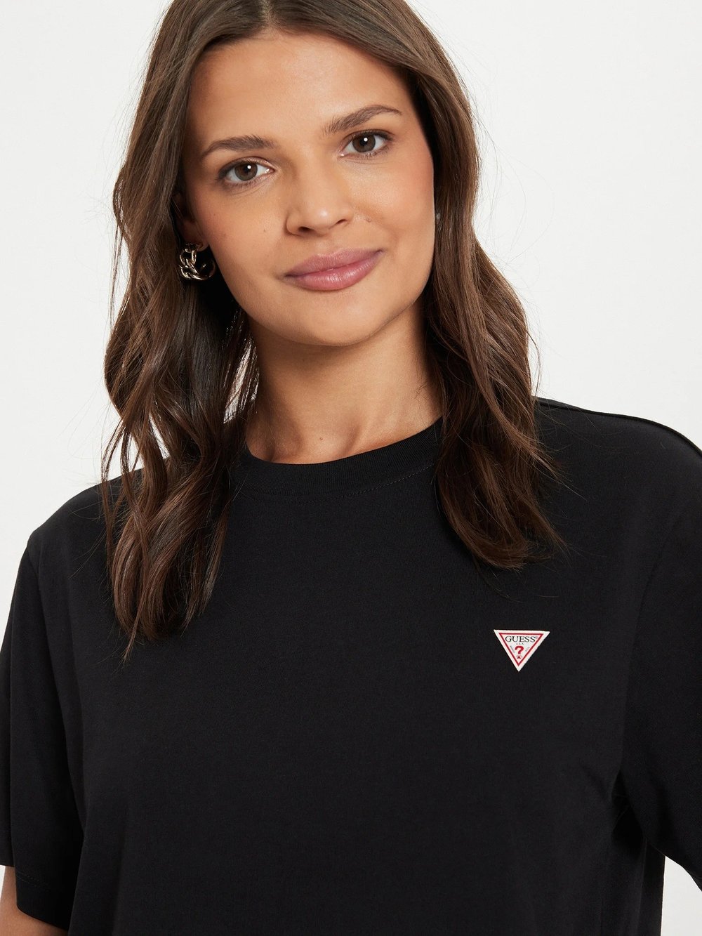 GUESS BOXY KADIN T-SHIRT W4YI05K8HM0-JBLK