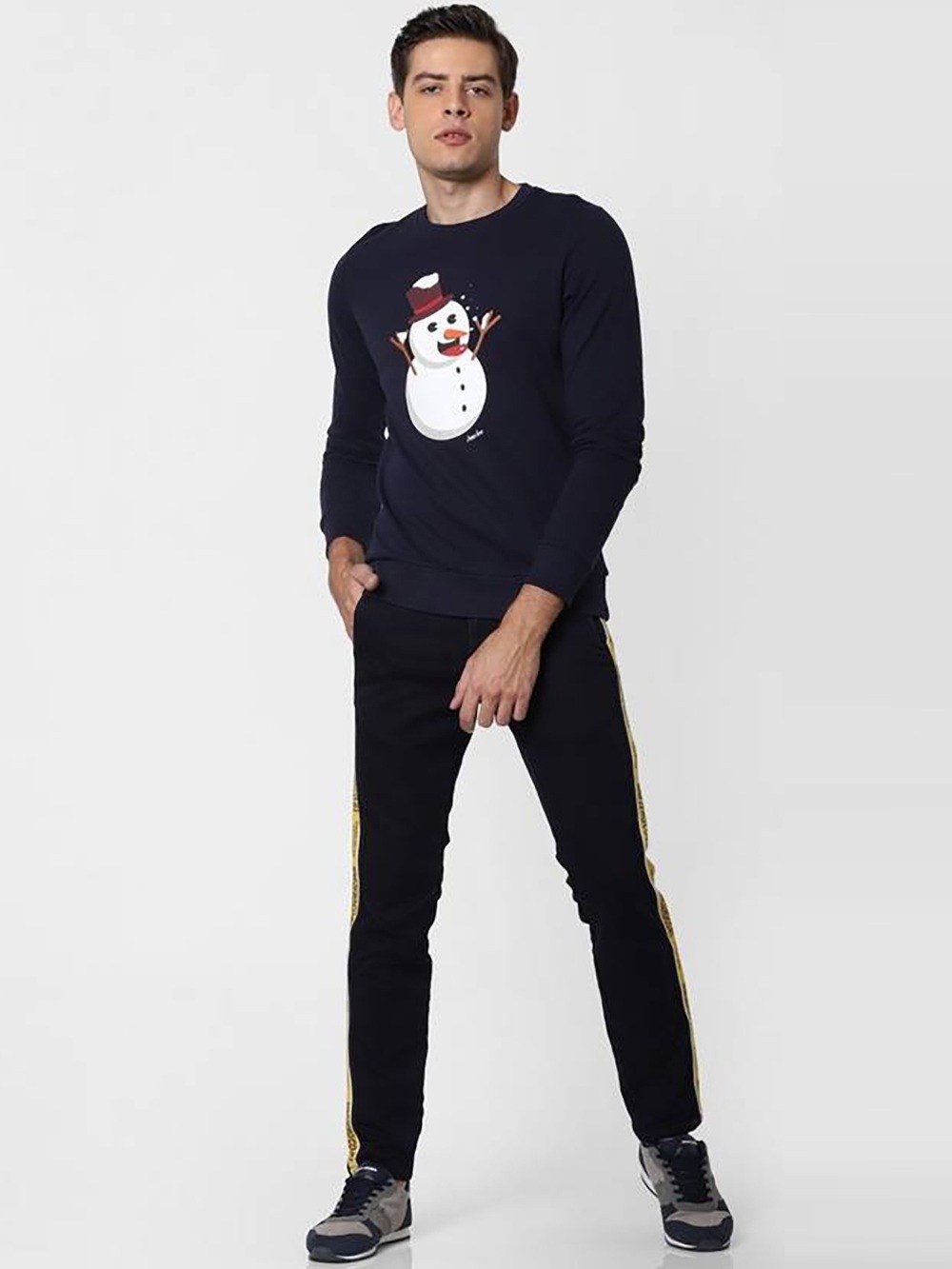 JACK & JONES ERKEK SWEATSHIRT 12161796-NAVY