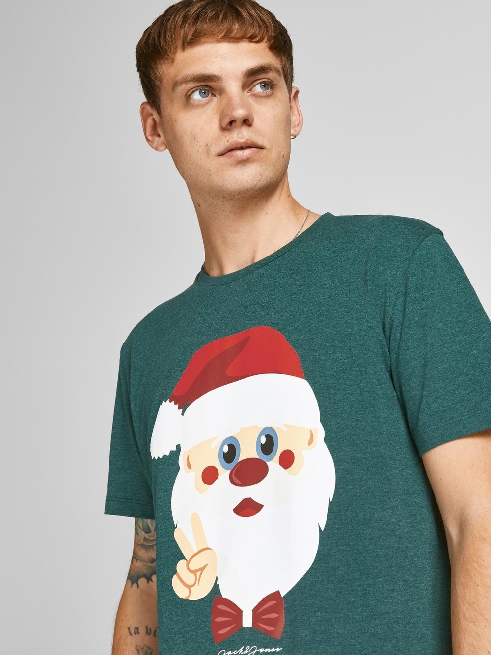 JACK JONES ERKEK T-SHIRT 12198770-PINE