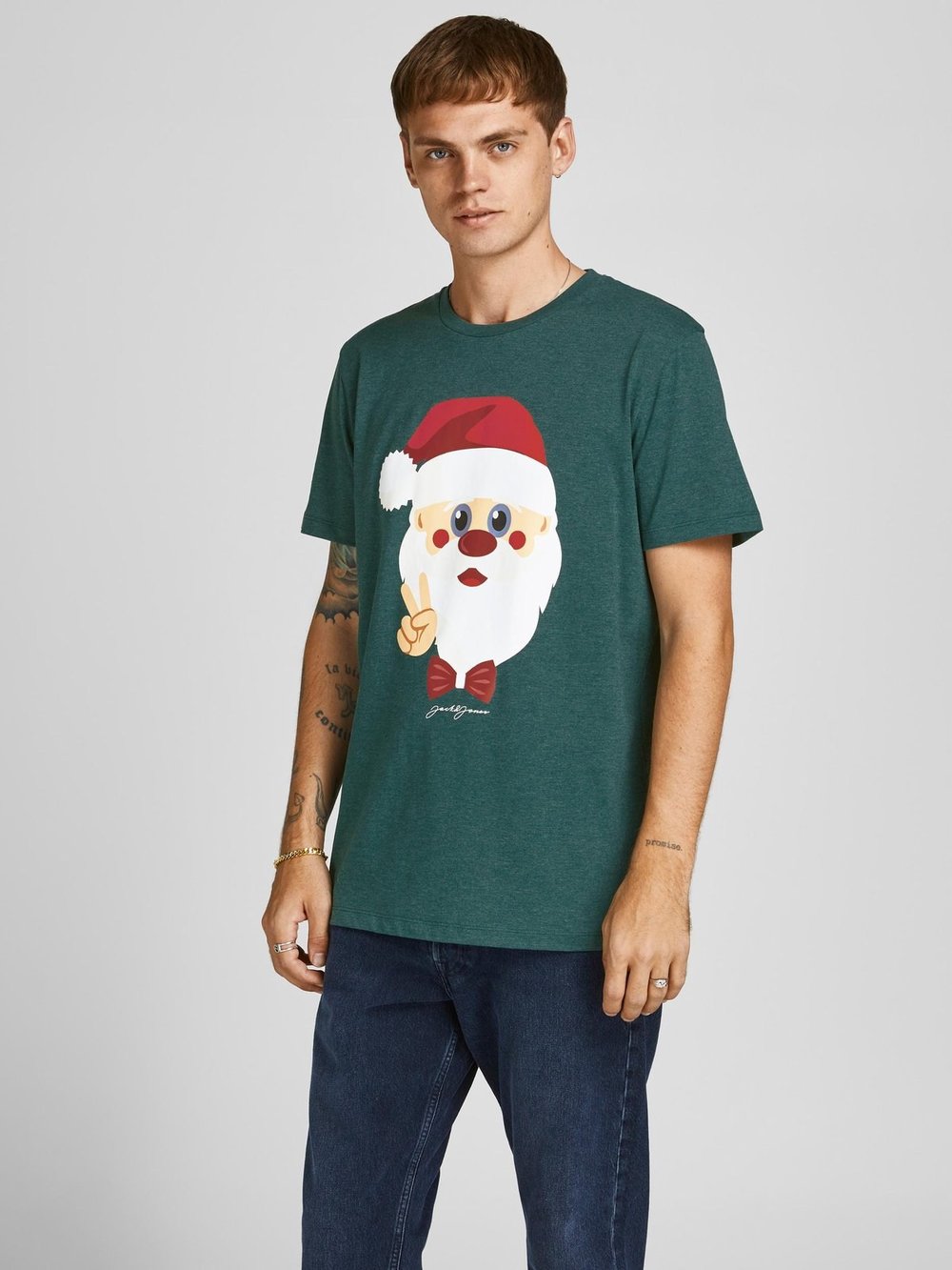 JACK JONES ERKEK T-SHIRT 12198770-PINE