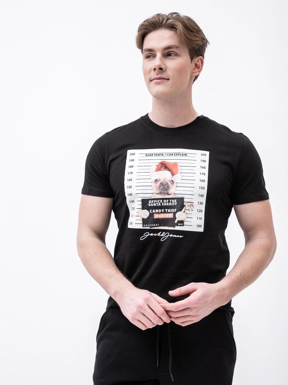 JACK JONES ERKEK T-SHIRT 12198772-BLACK