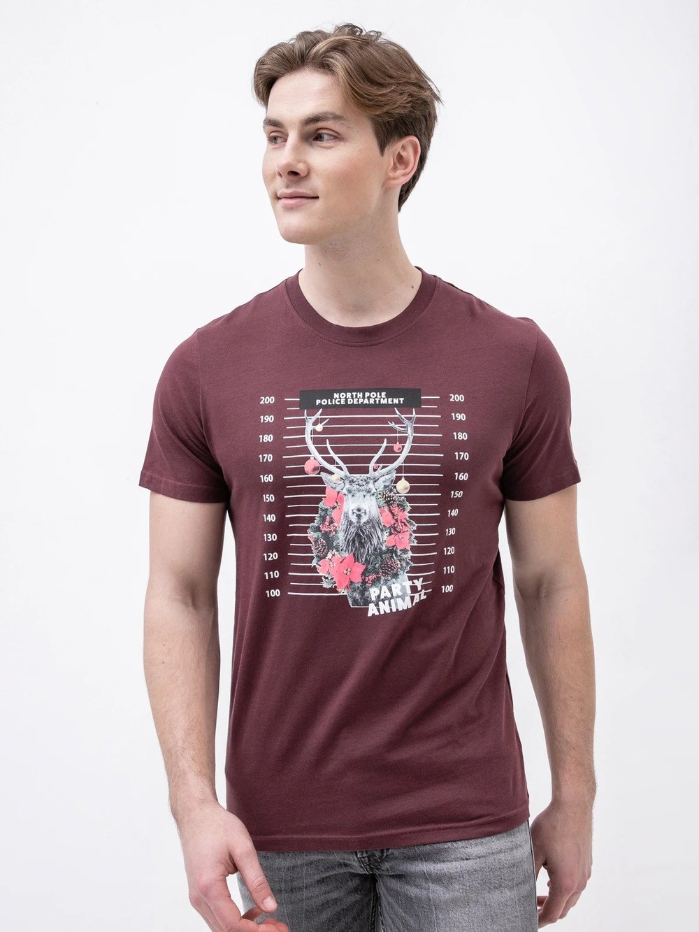 JACK JONES ERKEK T-SHIRT 12198772-GRAPE