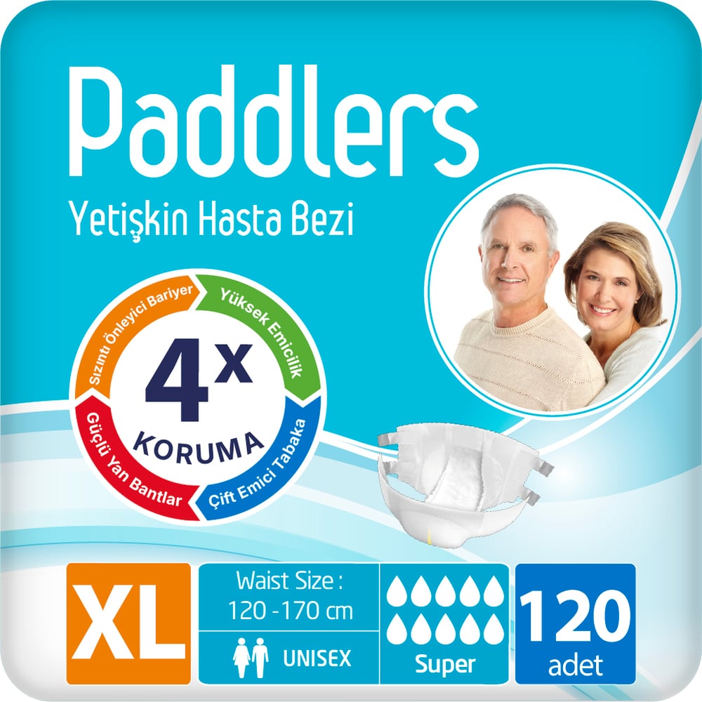 Paddlers Yetişkin Hasta Bantlı Bez X-Large 4 x 30 Adet (120 Adet)