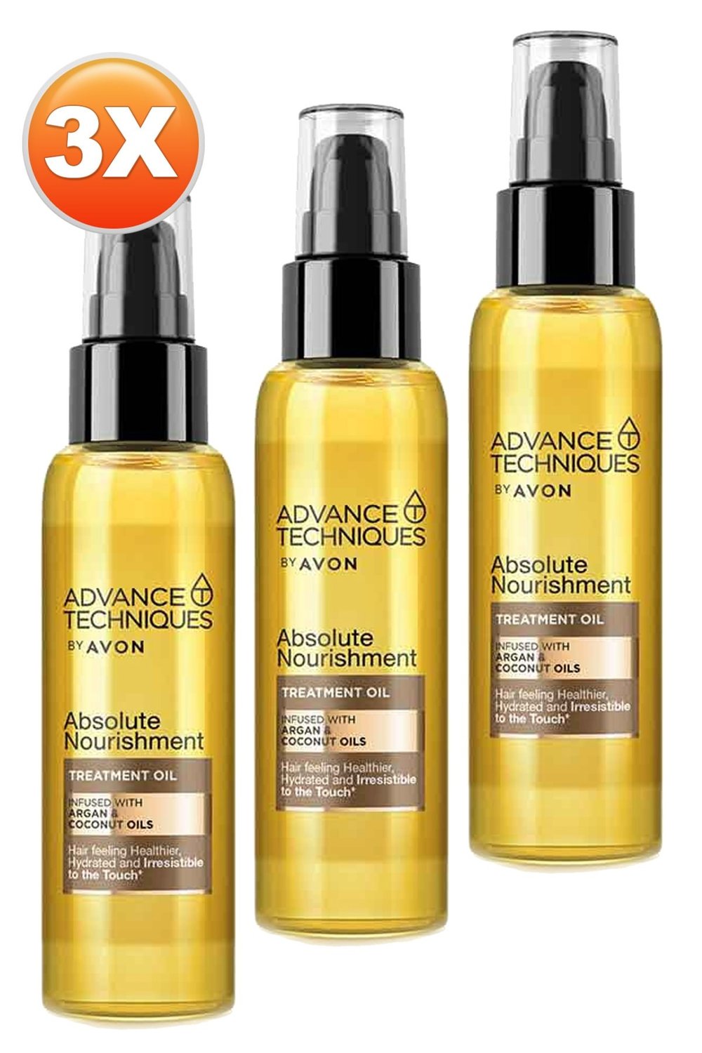 Advance Techniques Argan ve Hindistan Cevizi Yağı İçeren Saç Bakım Yağı 100 Ml. Üçlü Set