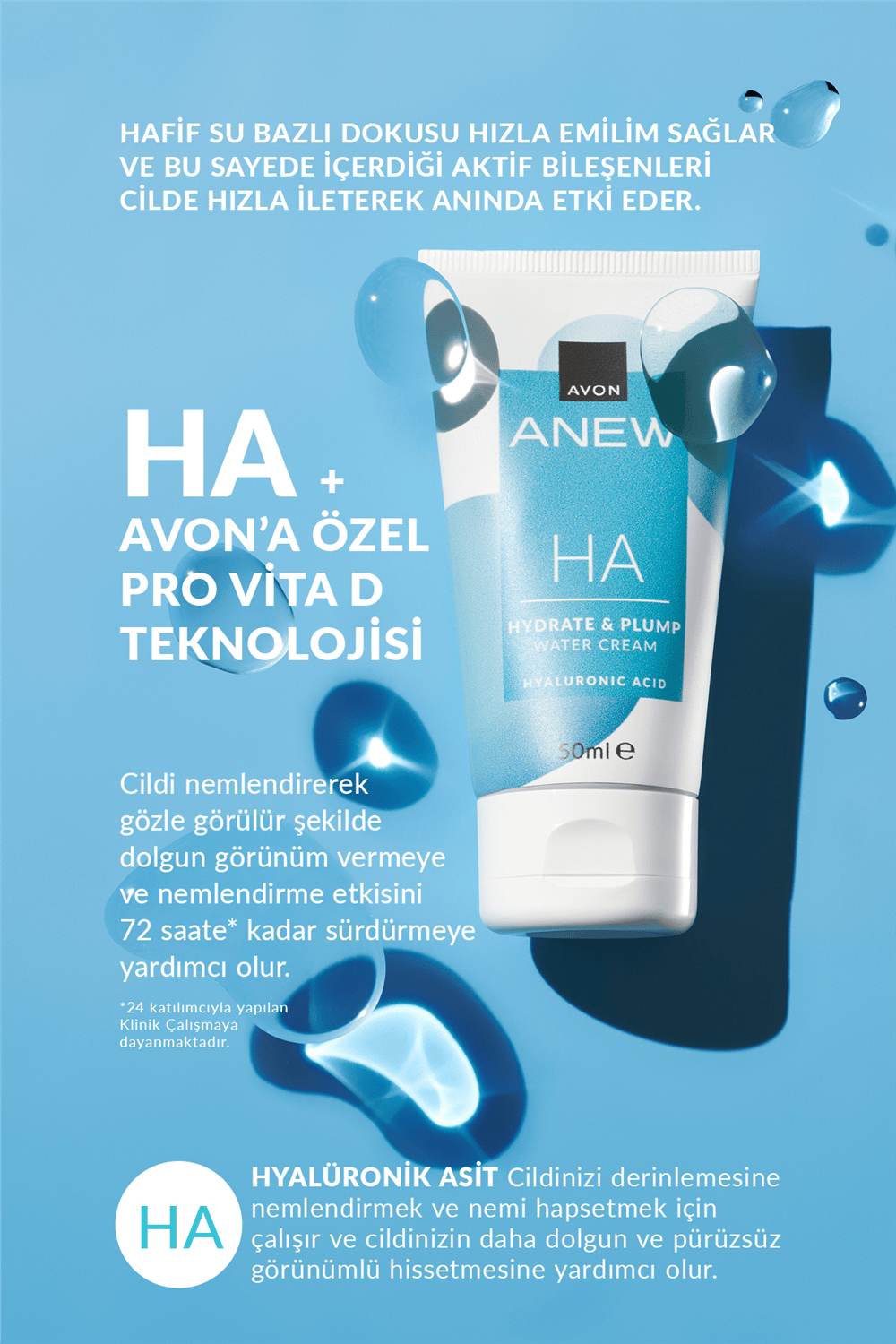 Anew HA Hydrate&Plump Nemlendirici ve Dolgun Görünüm Veren Su Bazlı Krem - 50ml