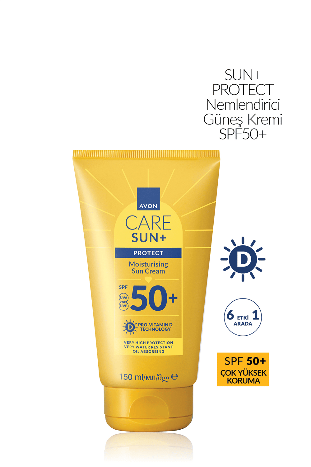 Avon Care Sun+ Protect Nemlendirici Güneş Kremi SPF50 - 150ml