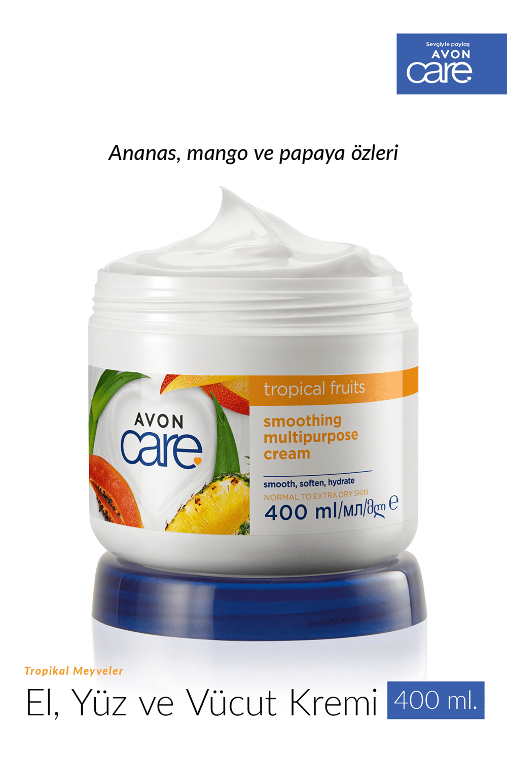 Avon Care Tropikal Meyveler Pürüzsüz Görünüm Veren Çok Amaçlı Krem-400ml
