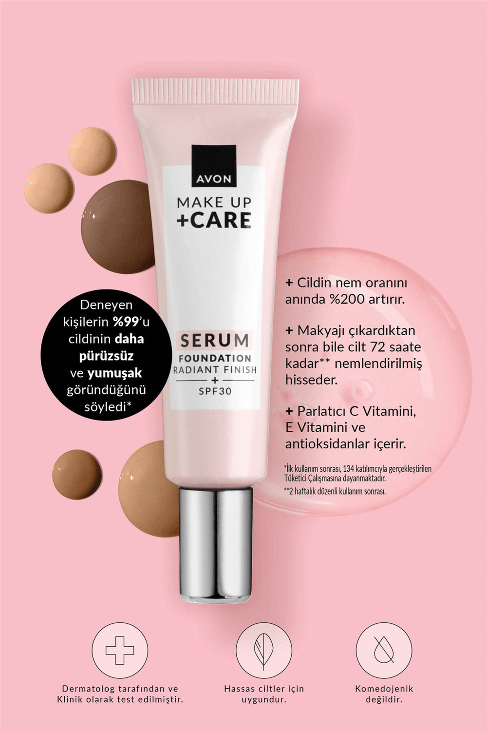 Avon Make Up + Care Serum Fondöten SPF30 - 355G