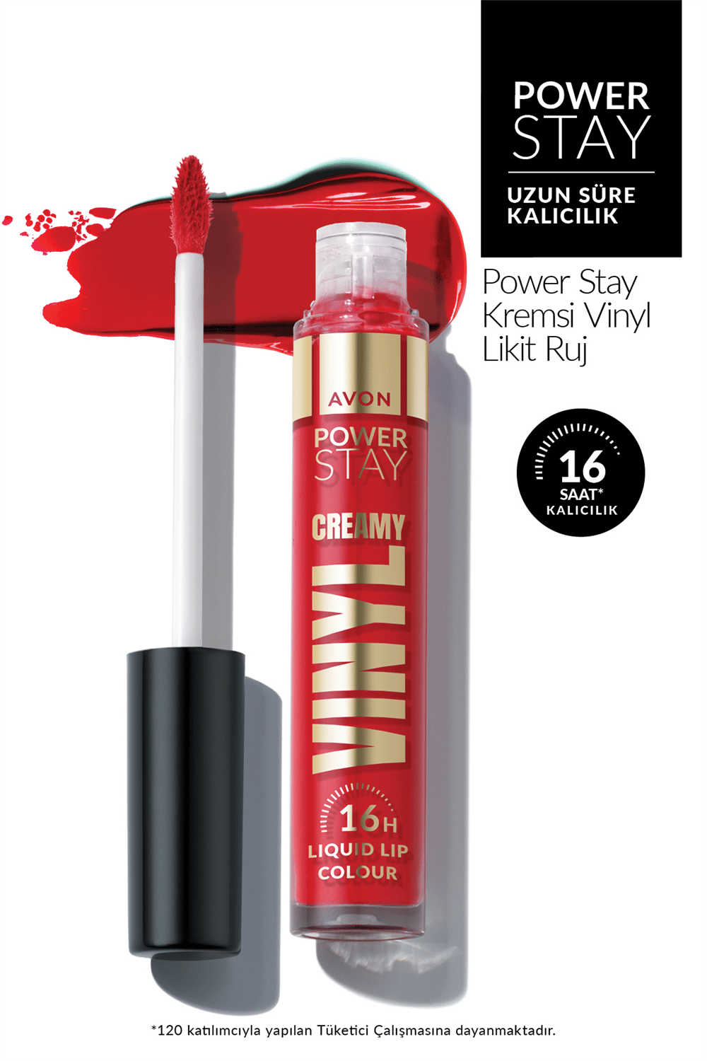 Avon Powerstay Creamy Vinyl Likit Ruj - In Command Coral
