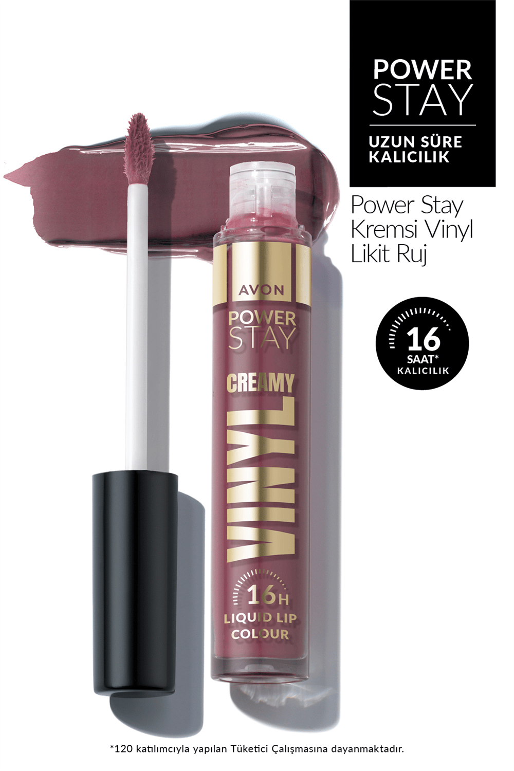 Avon Powerstay Creamy Vinyl Likit Ruj - Magnetic Mauve