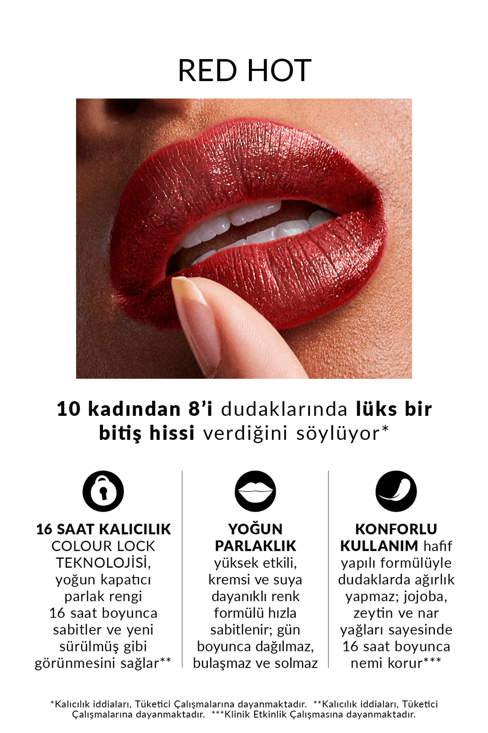 Avon Powerstay Creamy Vinyl Likit Ruj - Red Hot
