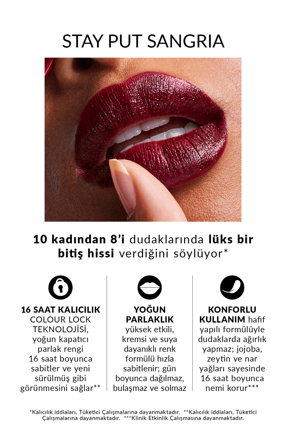 Avon Powerstay Creamy Vinyl Likit Ruj - Stay Put Sangria