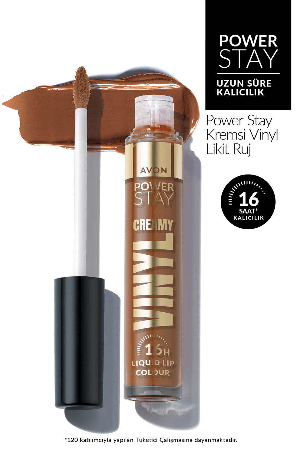 Avon Powerstay Creamy Vinyl Likit Ruj - Successful Sepia