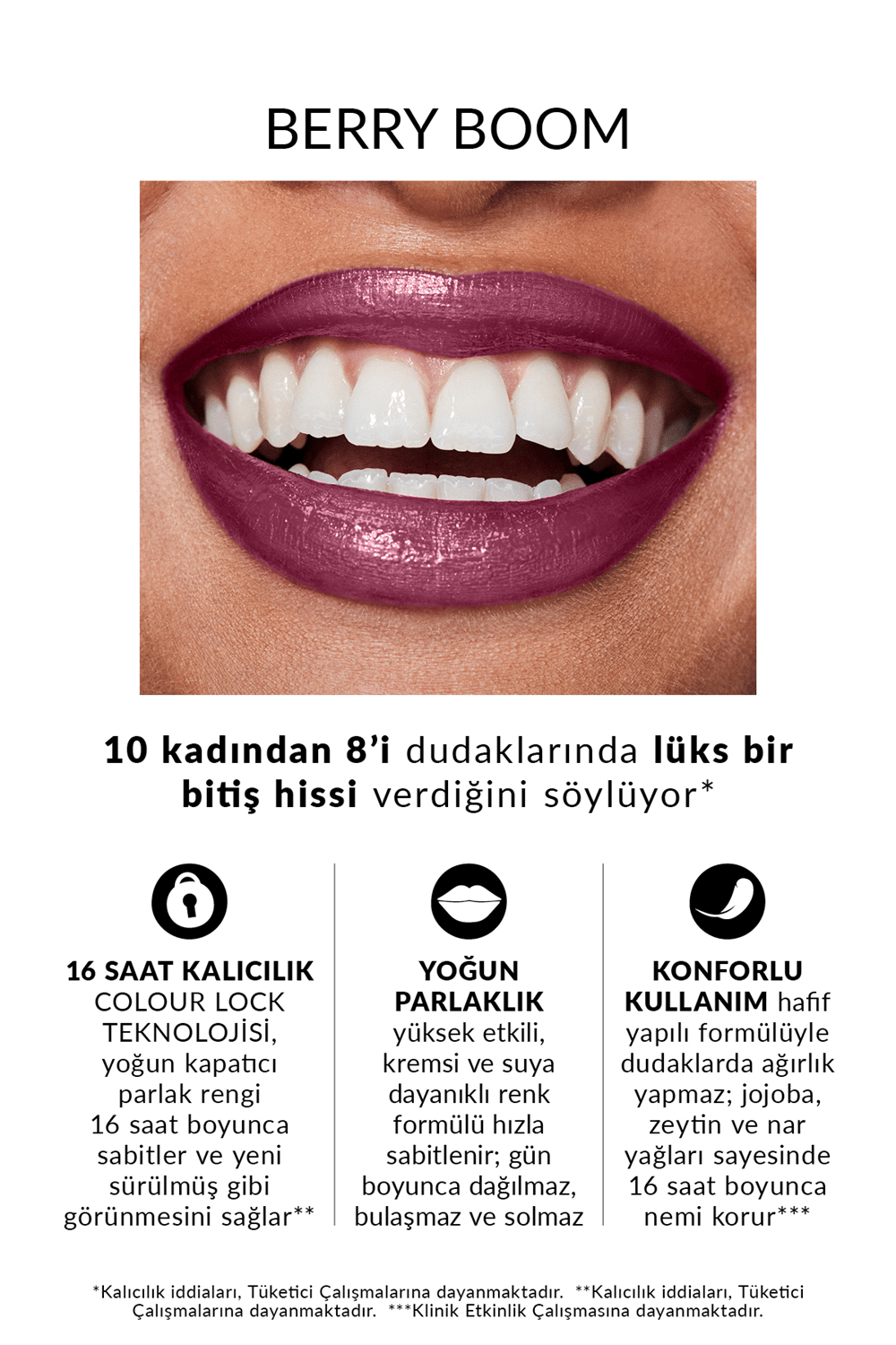 Avon Powerstay Creamy Vinyl Likit Ruj - Berry Boom
