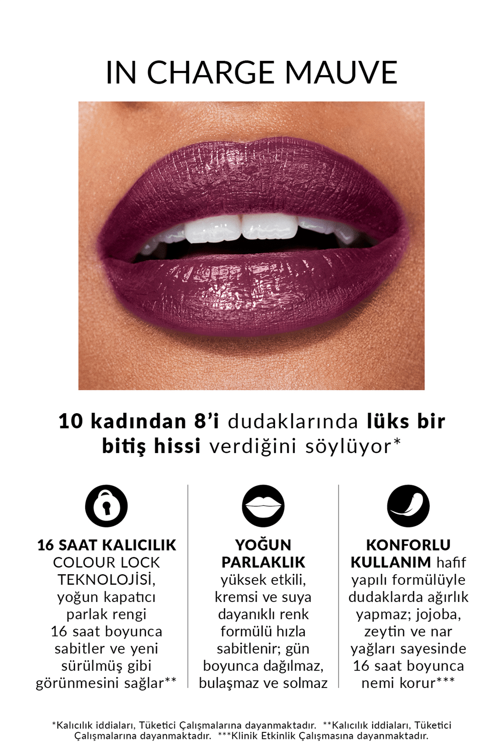 Avon Powerstay Creamy Vinyl Likit Ruj - In Charge Mauve
