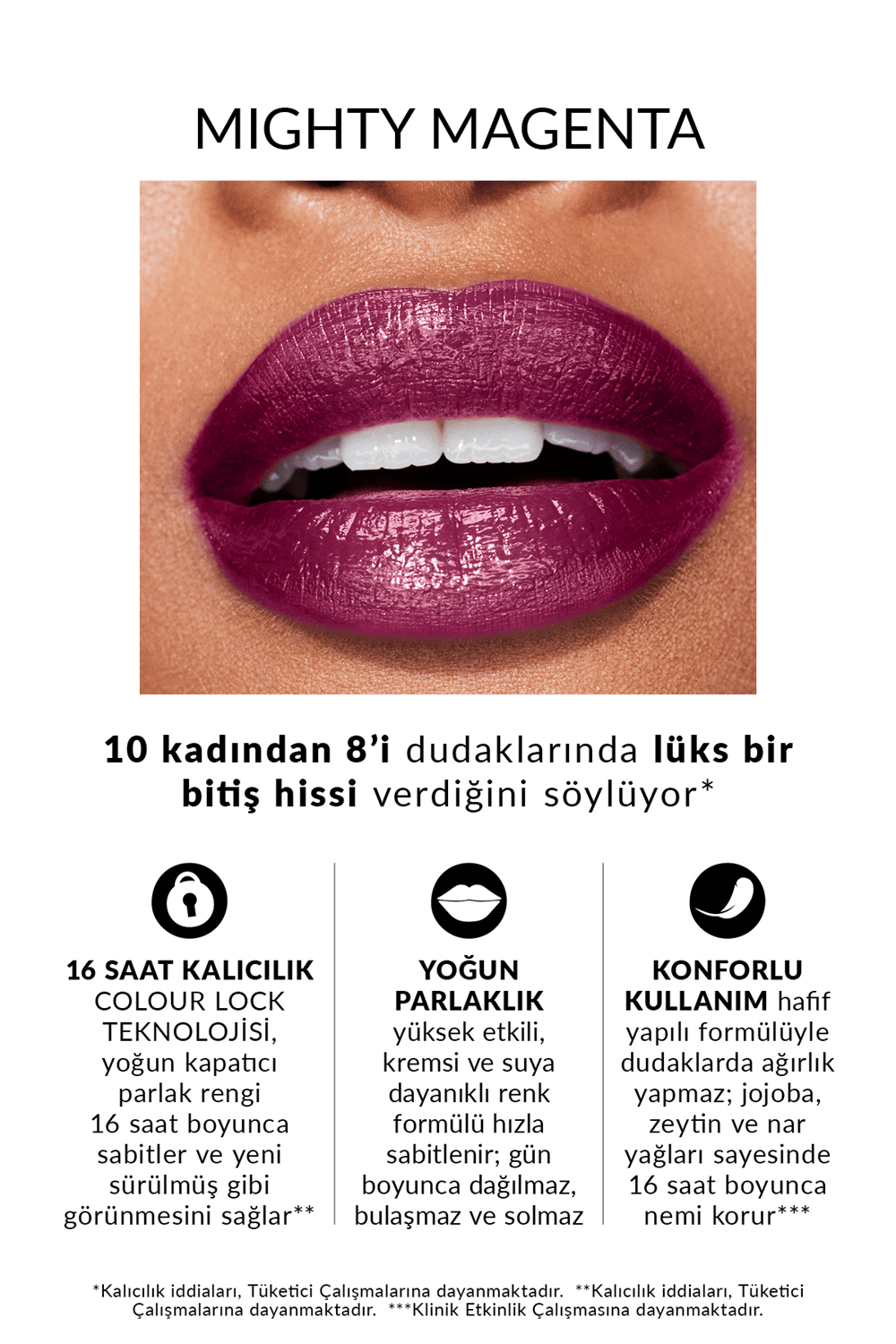 Avon Powerstay Creamy Vinyl Likit Ruj - Mighty Magenta