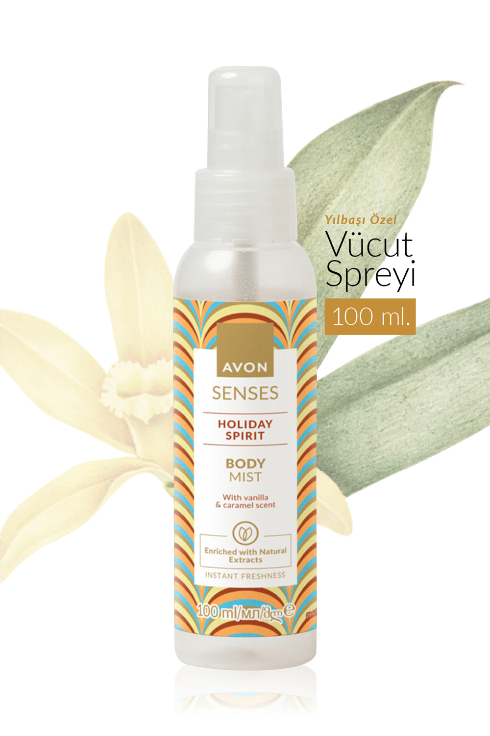 Avon Senses Holiday Spirit Vanilya ve Karamel Kokulu Vücut Spreyi 100ml