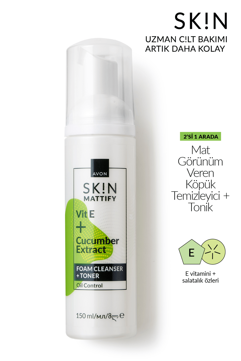Avon Skin Mattify Mat Görünüm Veren Köpük Temizleyici - 150ml