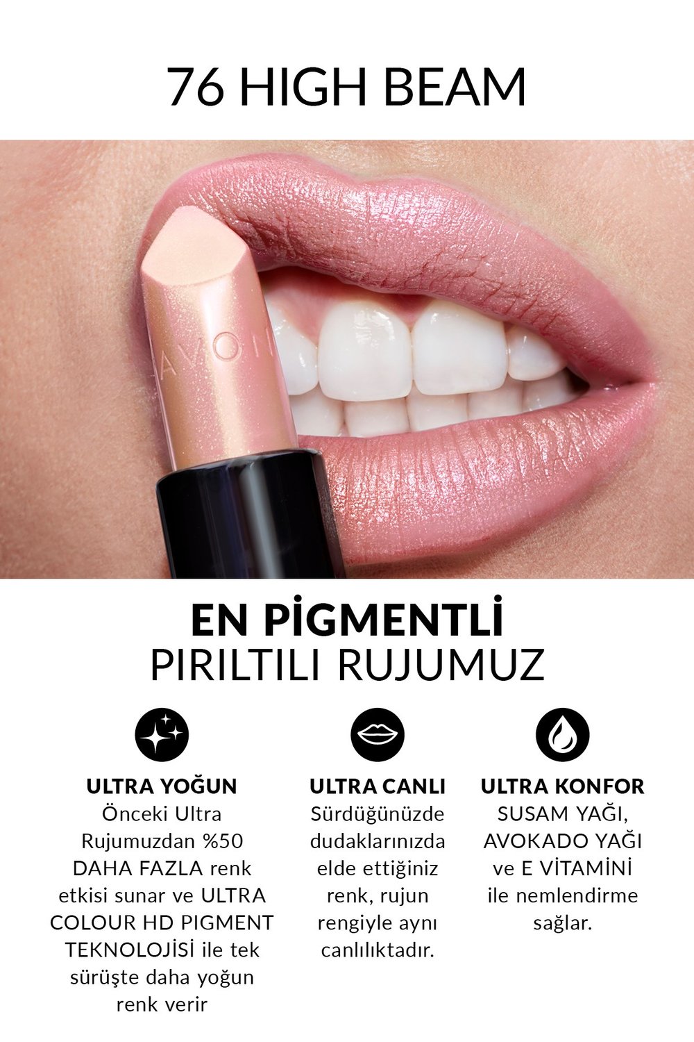 Avon Ultra Pırıltılı Ruj - High Beam