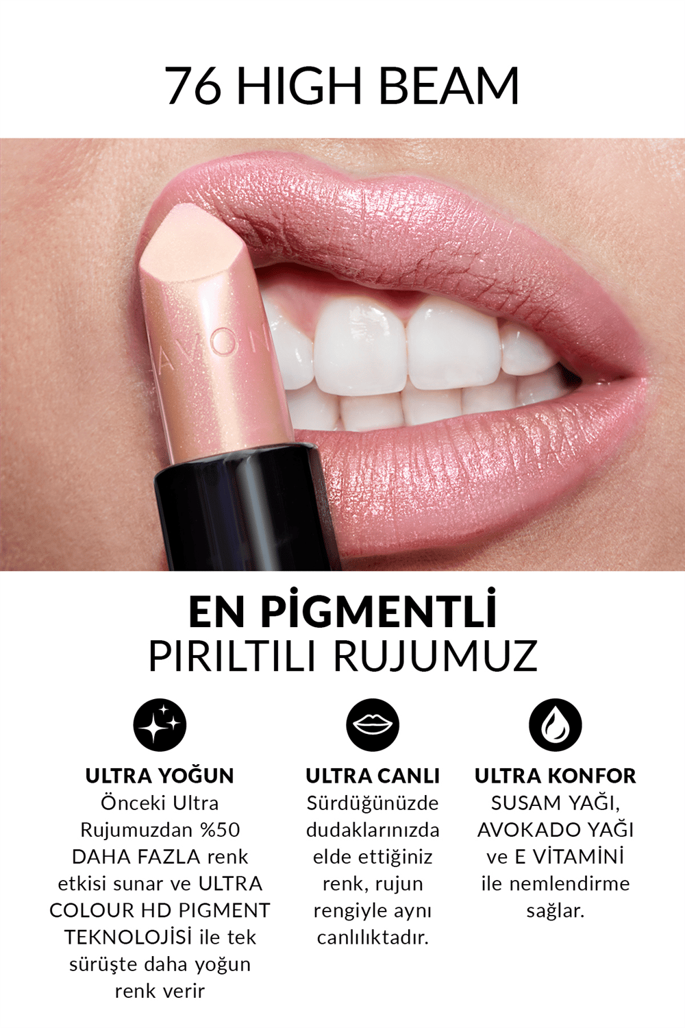 Avon Ultra Pırıltılı Ruj - High Beam