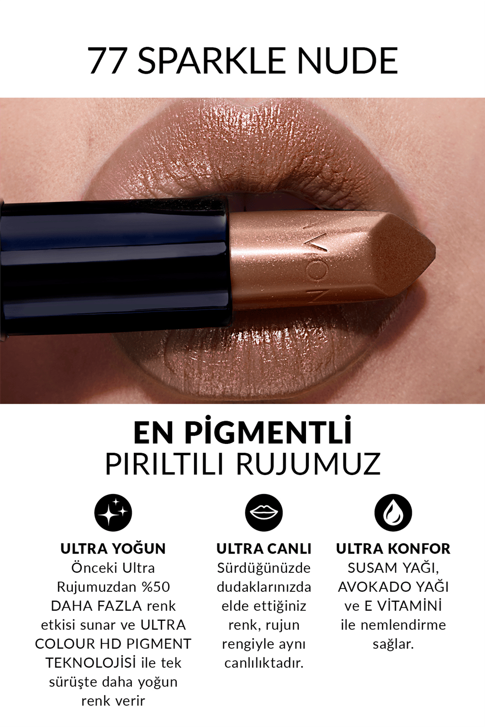 Avon Ultra Pırıltılı Ruj - Sparkle Nude