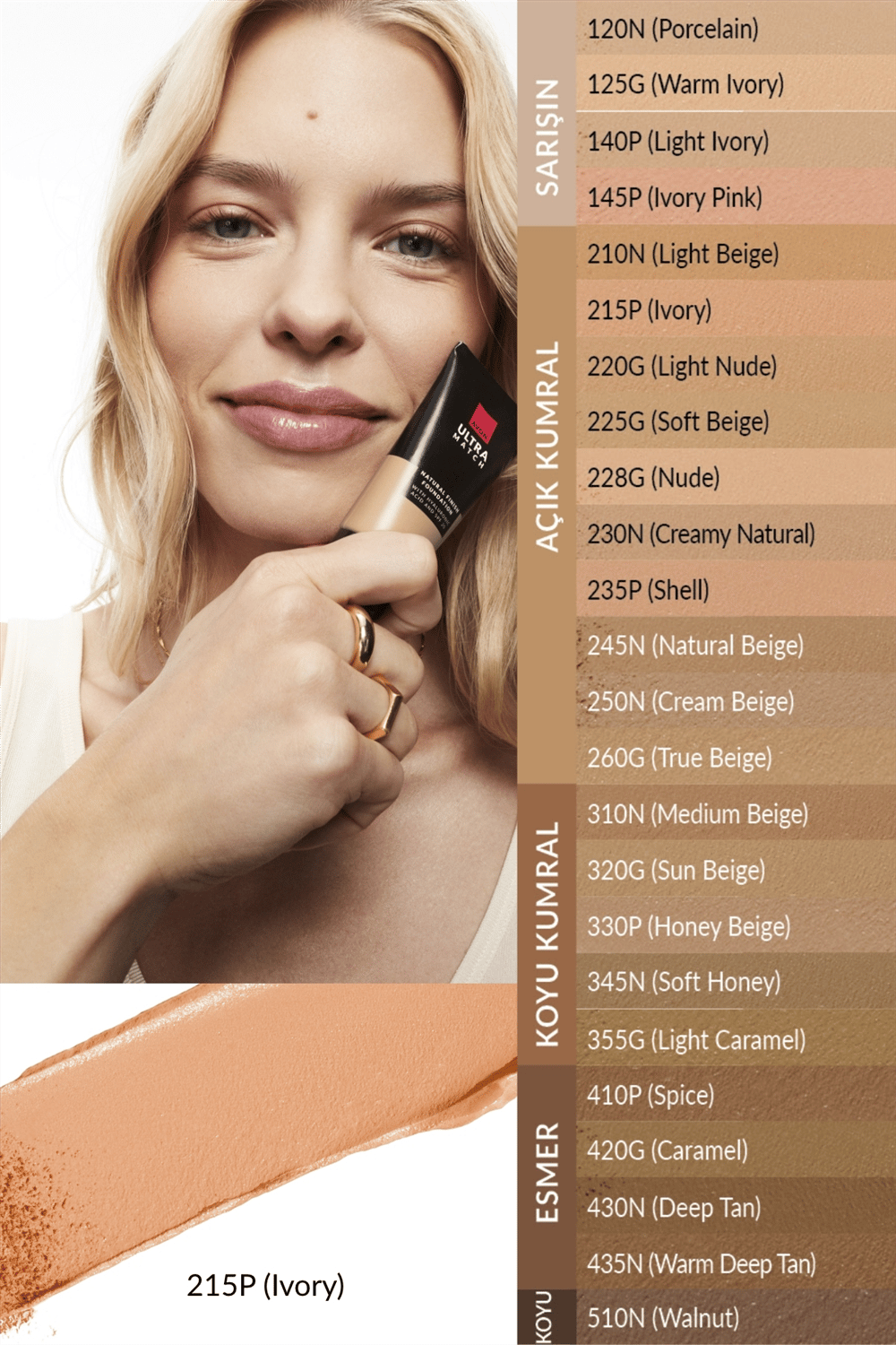 Flawless Match Doğal Bitişli Fondöten - 215P Ivory -30ML