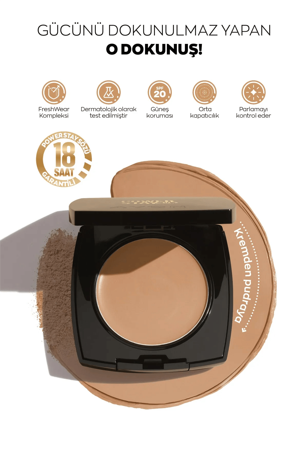 Power Stay Kremsi Pudra Fondöten - 210N Light Beige