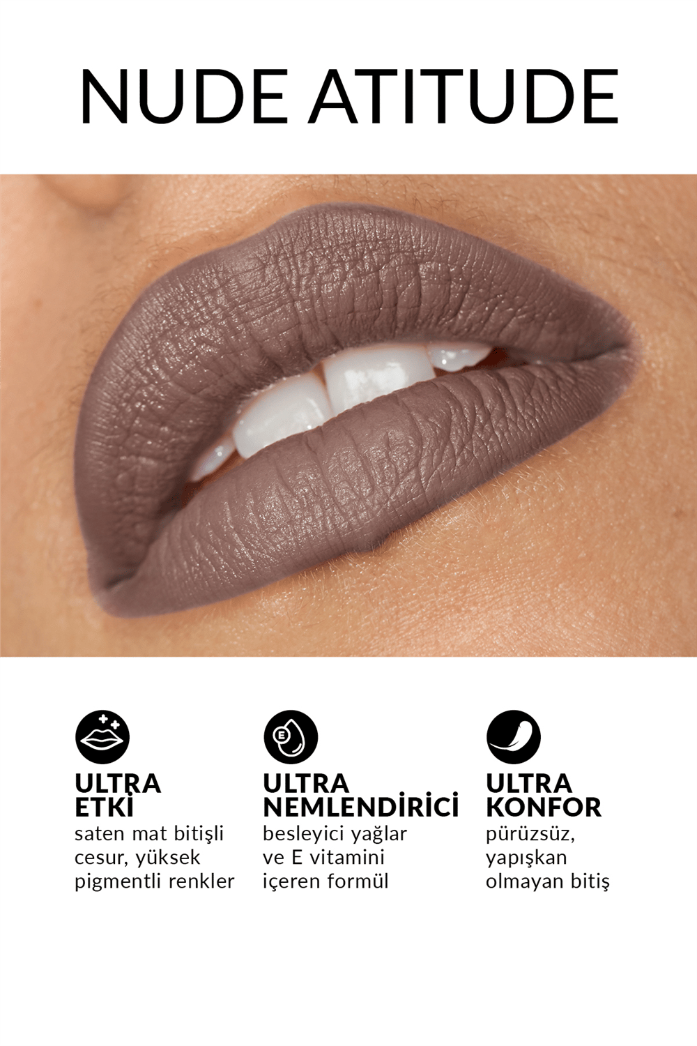 Ultra Colour Likit Mat Ruj - Nude Atittude