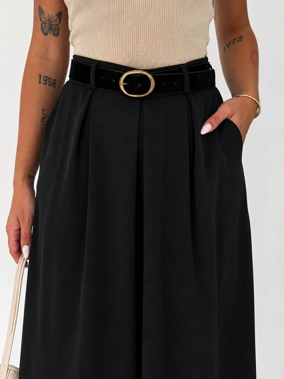 MİRELLA ELEGANT BOL PAÇA PANTOLON Siyah