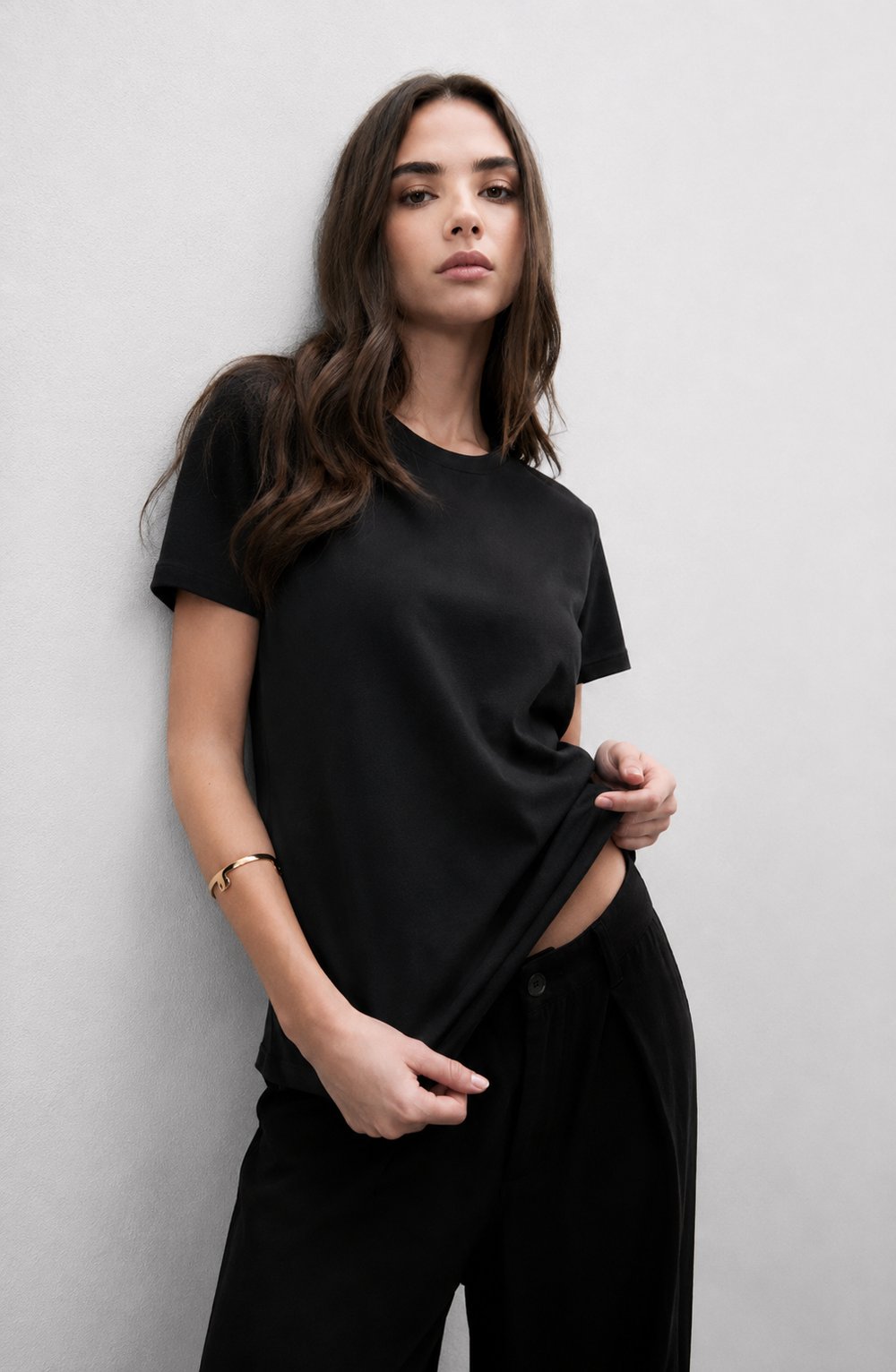 %100 Pamuk Bisiklet Yaka Oversize Kadın T-shirt