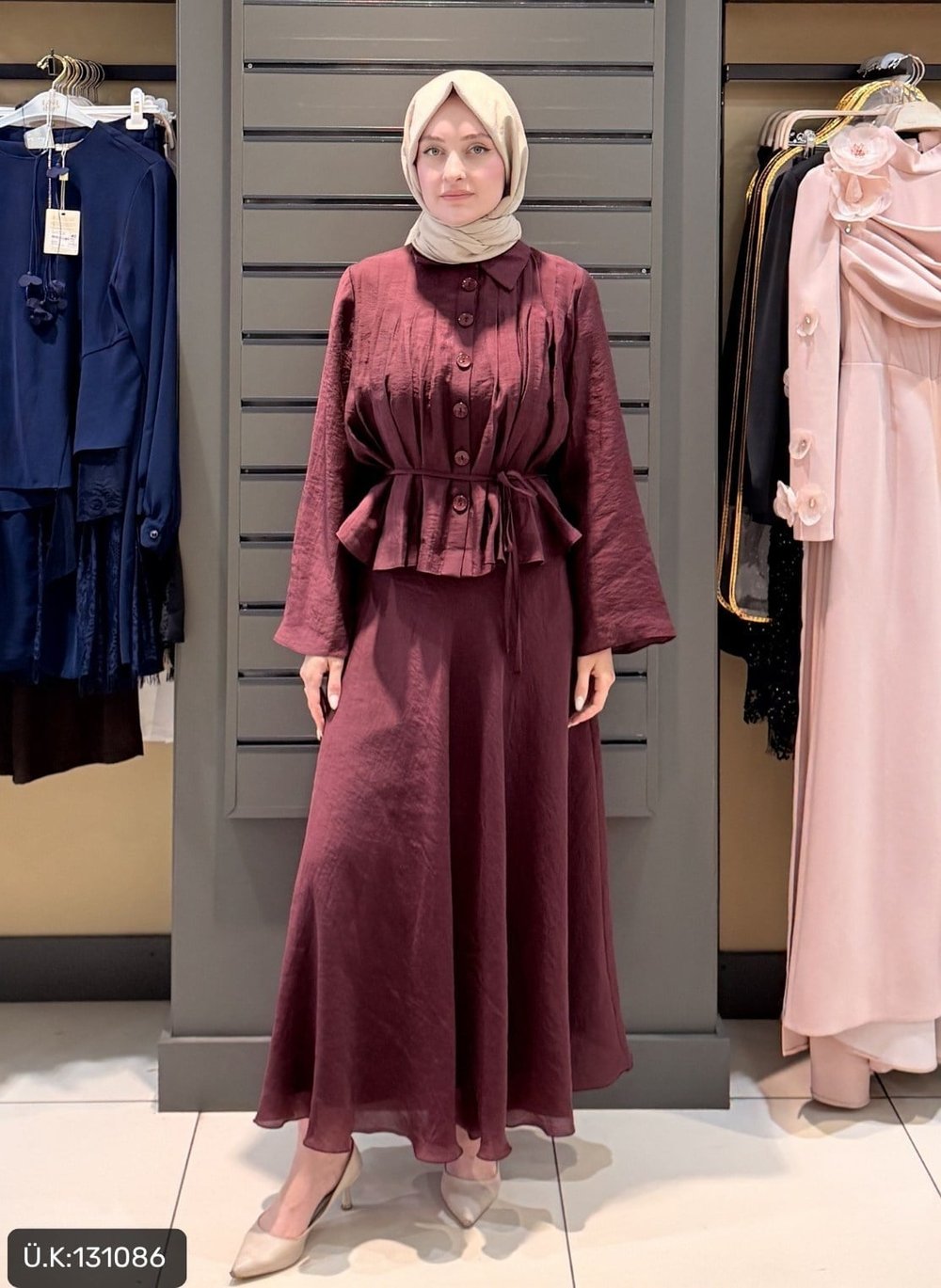 DÜĞMELİ ETEK TAKIM SİYAH