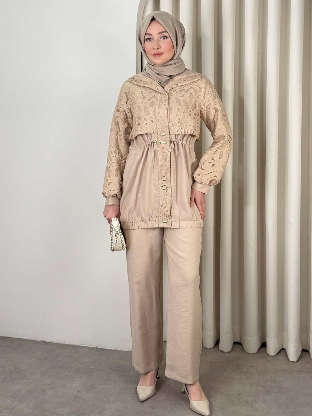 ALİSSA PANTOLON TAKIM BEJ