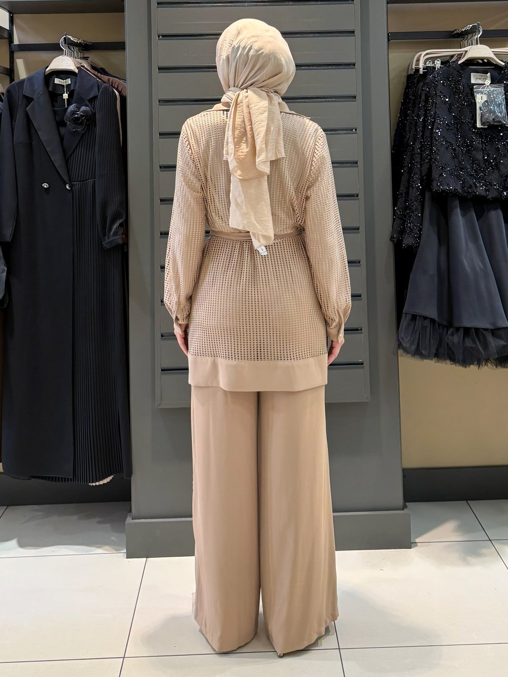FİLE PANTOLON TAKIM BEJ