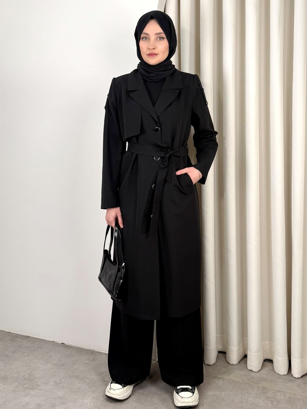MONO TRENCH SİYAH
