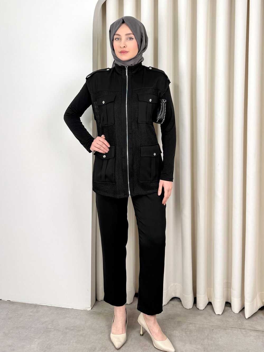 NOURA FİLE TAKIM SİYAH