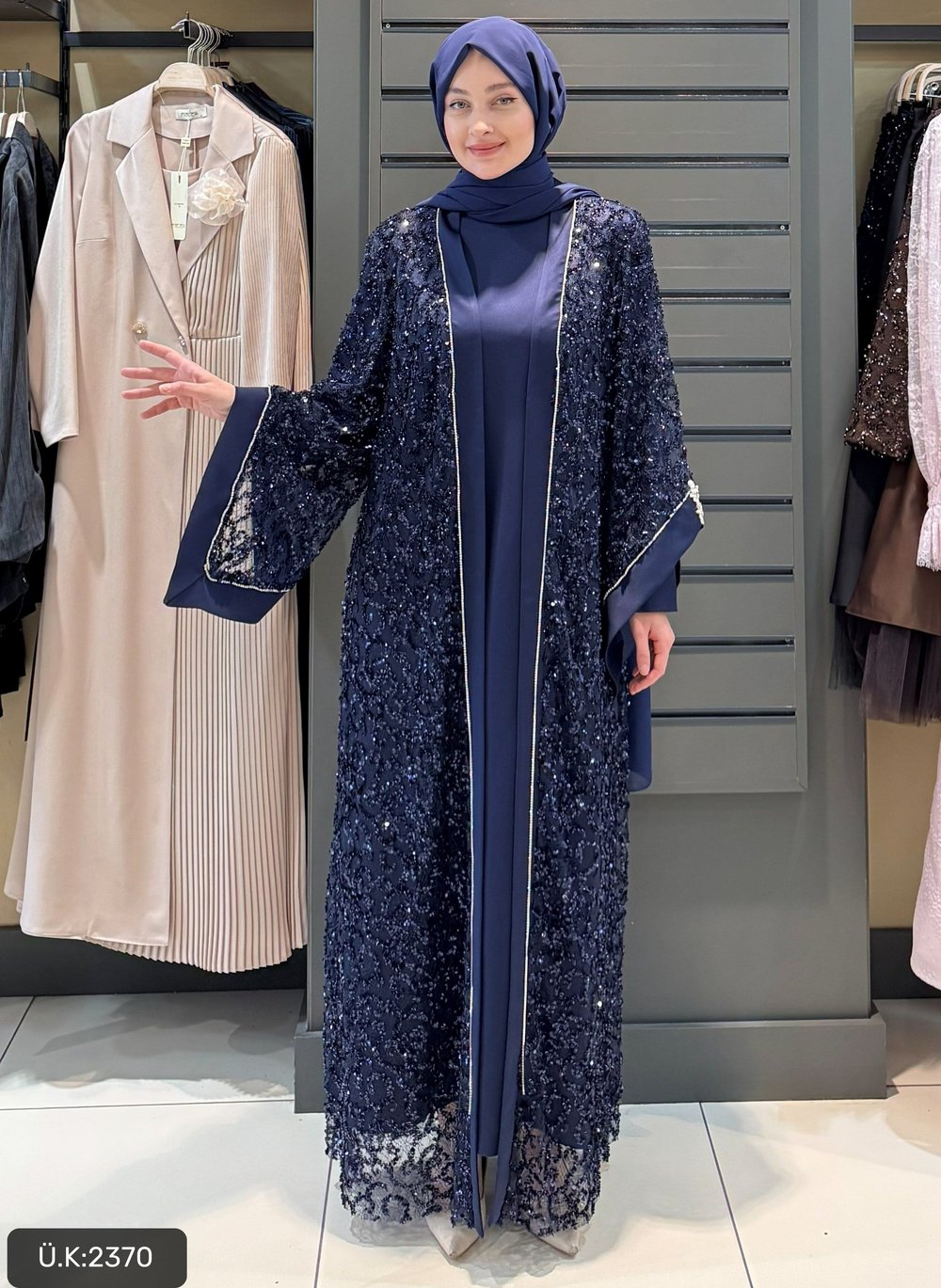 PAYET DETAY ABAYA KAHVE