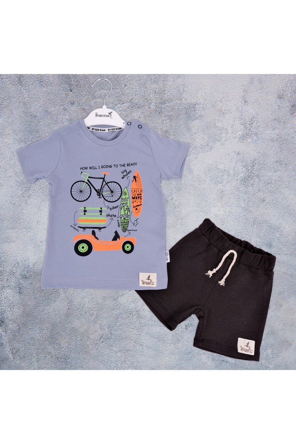 Compact süprem t-shirt bisiklet desen keten şort bebek
