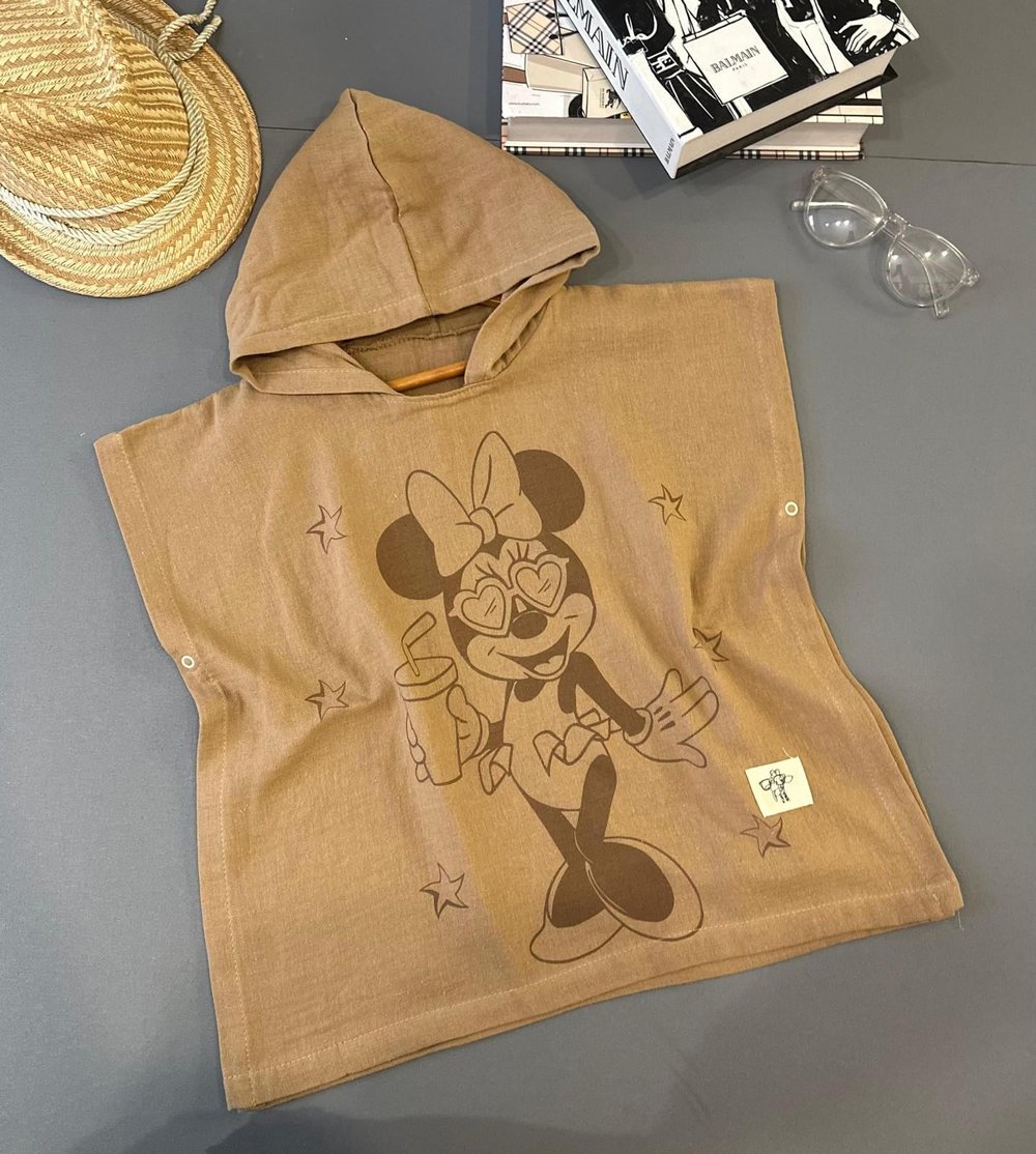 Kız Çocuk Müslin kumaş  Minnie Baskılı Pareo