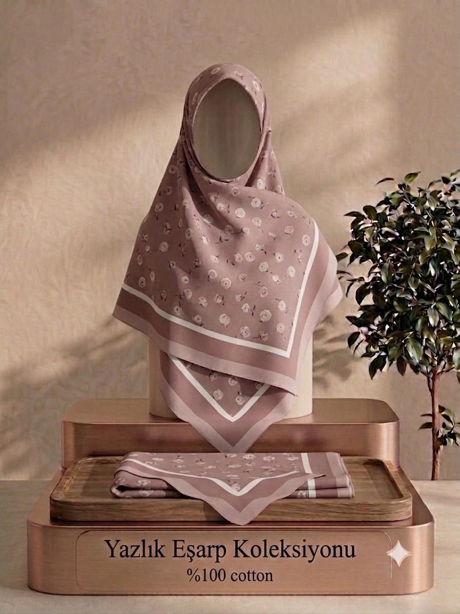Pembe rose eşarp