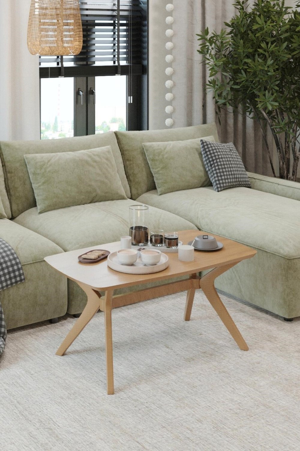 55x90 Ceviz Orta Sehpa Oturma Odası Sehpa-Salon Sehpa Zen Model