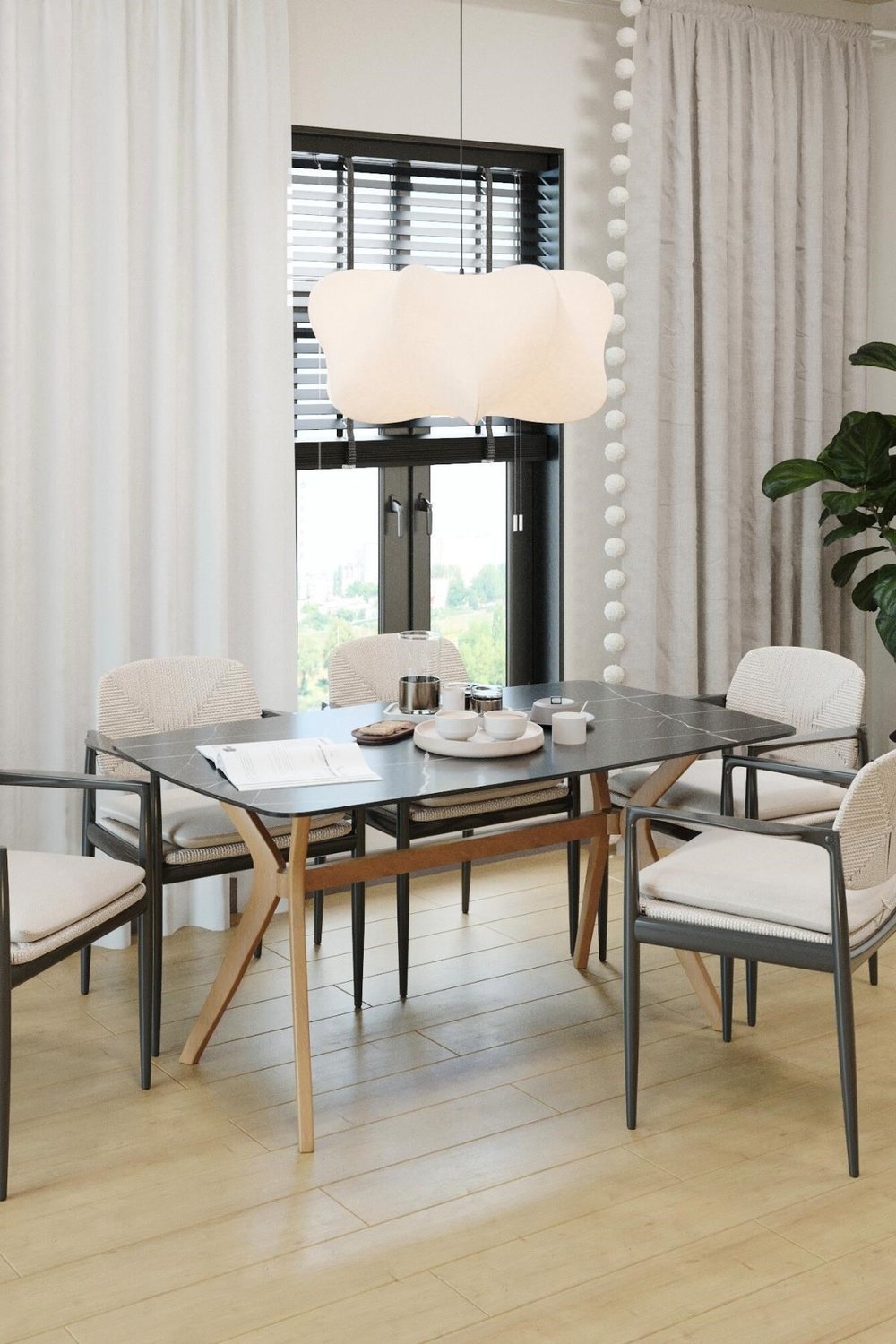 80X138 Siyah-Ceviz(Sadece Masa) Salon ve Mutfak Masası Viktoria Model