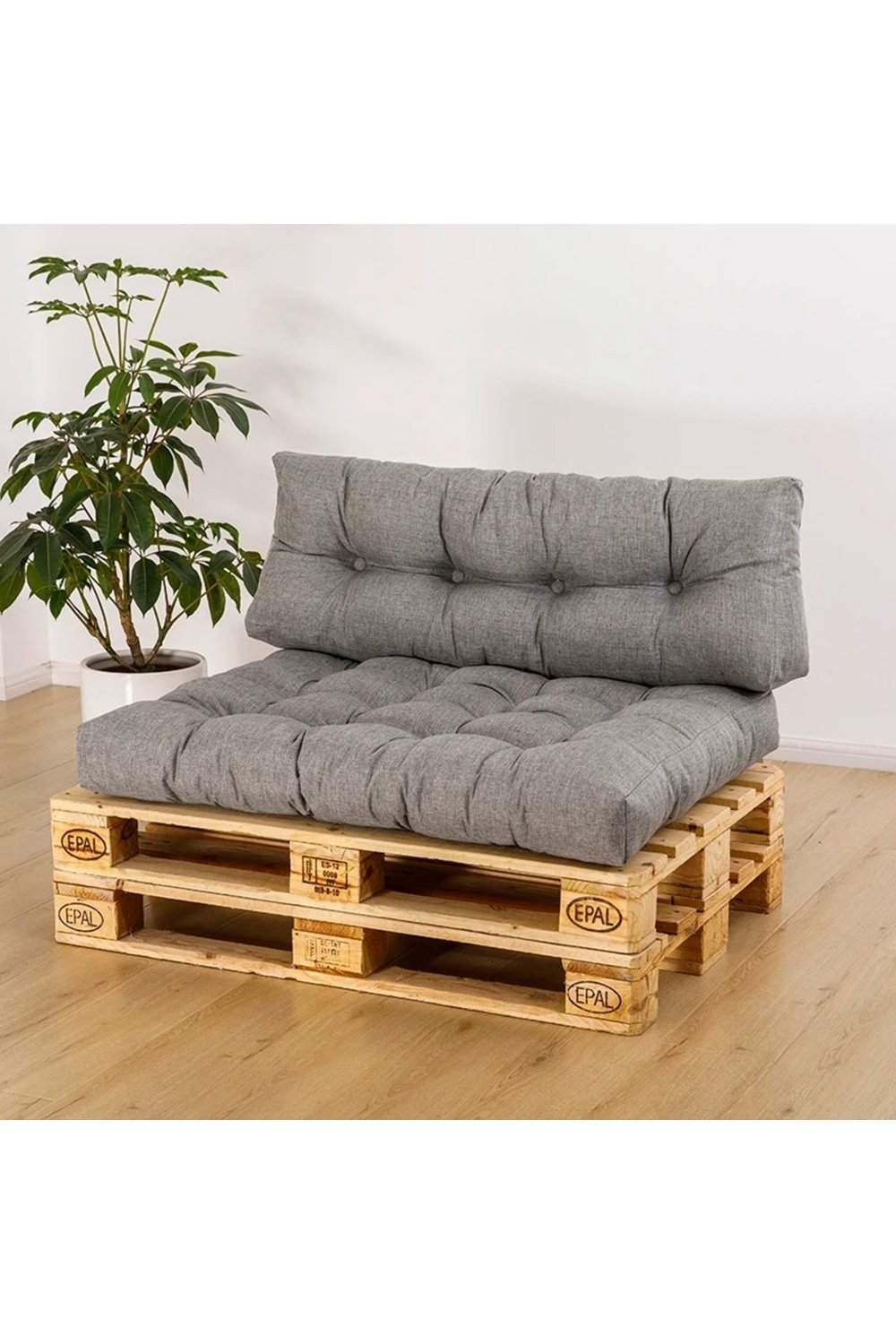 Su Geçirmez Kumaş Bahçe&balkon Palet Üstü Sırt Dayamalı Özel Dolgulu Kaliteli Yer Minderi 120x80cm