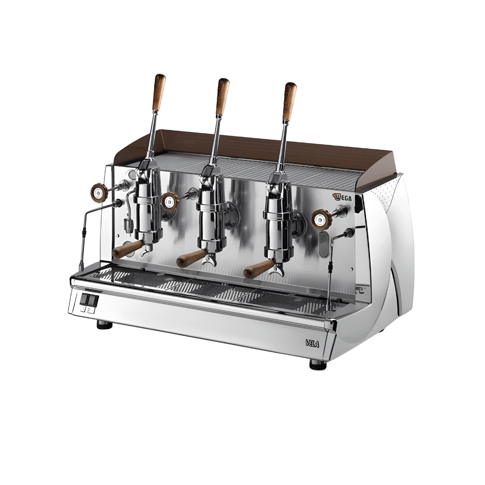 Wega VELA ALE3 – 3 Gruplu Pistonlu Espresso Kahve Makinesi (Retro Topuz, Cup Warmer, 800 mm Yükseklik)