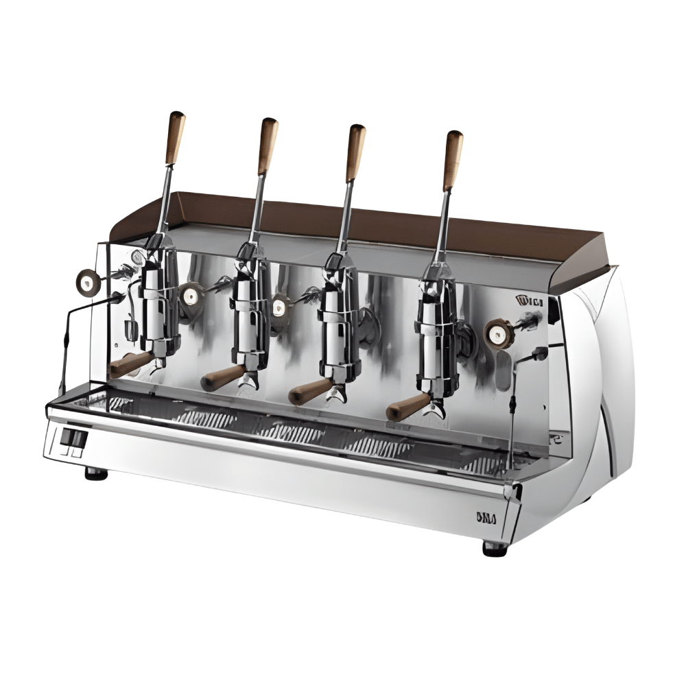 Wega VELA ALE4 – 4 Gruplu Pistonlu Espresso Kahve Makinesi (Retro Topuz, Cup Warmer, 800 mm Yükseklik)